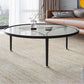 Contemporary Glass-Topped Coffee Table 3 Legs Coffee Cocktail Table Clearhalo 'Coffee & Accent Tables' 'Coffee Tables' 'coffee_tables' 'furn' 'furn_coffee_tables' 'Furniture' 'Living Room Furniture' 6761691