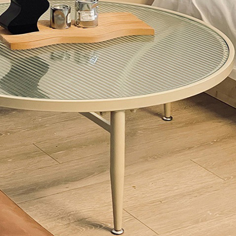 Contemporary Glass-Topped Coffee Table 3 Legs Coffee Cocktail Table Clearhalo 'Coffee & Accent Tables' 'Coffee Tables' 'coffee_tables' 'furn' 'furn_coffee_tables' 'Furniture' 'Living Room Furniture' 6761696