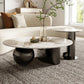 Glam Round Slate Cocktail Table Stainless Steel Abstract Coffee Table Black Clearhalo 'Coffee & Accent Tables' 'Coffee Tables' 'coffee_tables' 'furn' 'furn_coffee_tables' 'Furniture' 'Living Room Furniture' 6761709