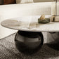 Glam Round Slate Cocktail Table Stainless Steel Abstract Coffee Table Clearhalo 'Coffee & Accent Tables' 'Coffee Tables' 'coffee_tables' 'furn' 'furn_coffee_tables' 'Furniture' 'Living Room Furniture' 6761712