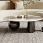 Glam Round Slate Cocktail Table Stainless Steel Abstract Coffee Table Clearhalo 'Coffee & Accent Tables' 'Coffee Tables' 'coffee_tables' 'furn' 'furn_coffee_tables' 'Furniture' 'Living Room Furniture' 6761714