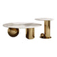 Glam Round Slate Cocktail Table Stainless Steel Abstract Coffee Table Clearhalo 'Coffee & Accent Tables' 'Coffee Tables' 'coffee_tables' 'furn' 'furn_coffee_tables' 'Furniture' 'Living Room Furniture' 6761716