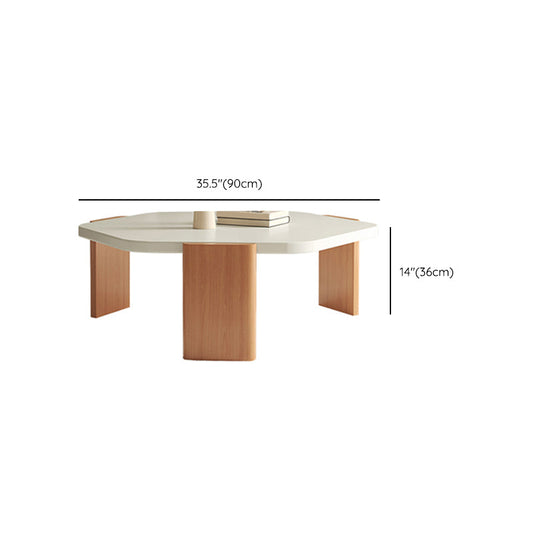 No Distressing Modern Coffee Table Set Beech Coffee Table with 3 Legs