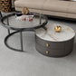 Modern Coffee Cocktail Table Round Nesting Coffee Table Set with Drawer Clearhalo 'Coffee & Accent Tables' 'Coffee Tables' 'coffee_tables' 'furn' 'furn_coffee_tables' 'Furniture' 'Living Room Furniture' 6761774