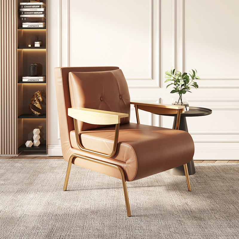 Glam Foldable Futon Sofa Bed Bonded Leather Convertible Sofas 27"L x 28"W x 35"H Light Brown Clearhalo 'furn' 'furn_futons' 'Furniture' 'Futons & Daybeds' 'Futons' 'Living Room Furniture' 6761972