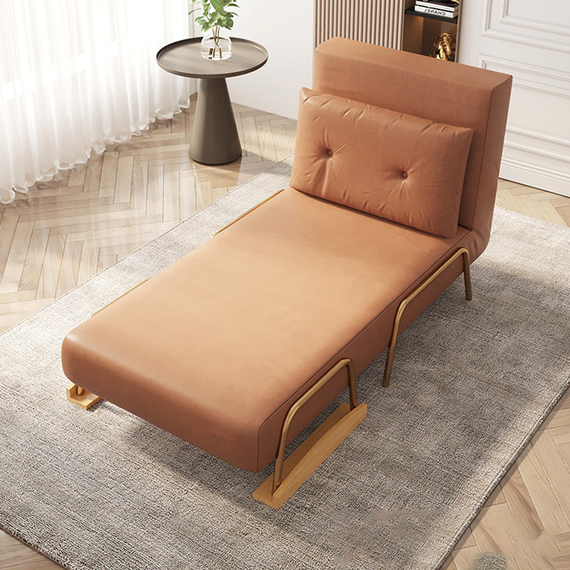 Glam Foldable Futon Sofa Bed Bonded Leather Convertible Sofas Clearhalo 'furn' 'furn_futons' 'Furniture' 'Futons & Daybeds' 'Futons' 'Living Room Furniture' 6761973