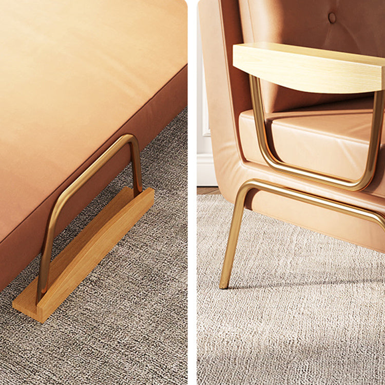 Glam Foldable Futon Sofa Bed Bonded Leather Convertible Sofas Clearhalo 'furn' 'furn_futons' 'Furniture' 'Futons & Daybeds' 'Futons' 'Living Room Furniture' 6761985