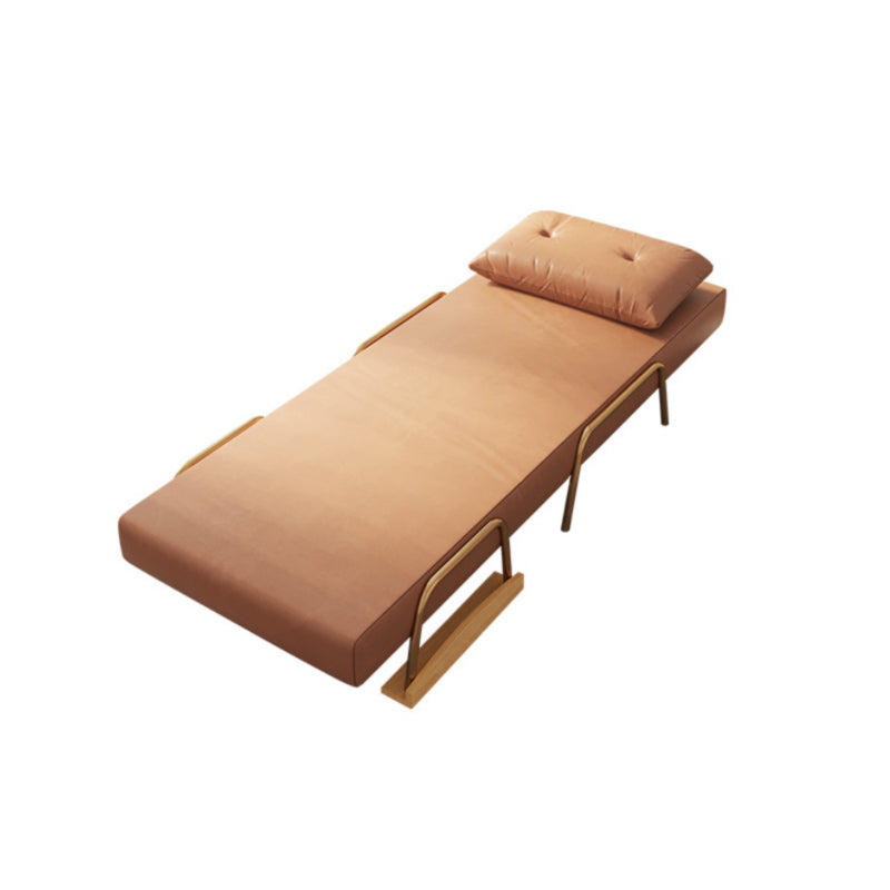 Glam Foldable Futon Sofa Bed Bonded Leather Convertible Sofas Clearhalo 'furn' 'furn_futons' 'Furniture' 'Futons & Daybeds' 'Futons' 'Living Room Furniture' 6761996