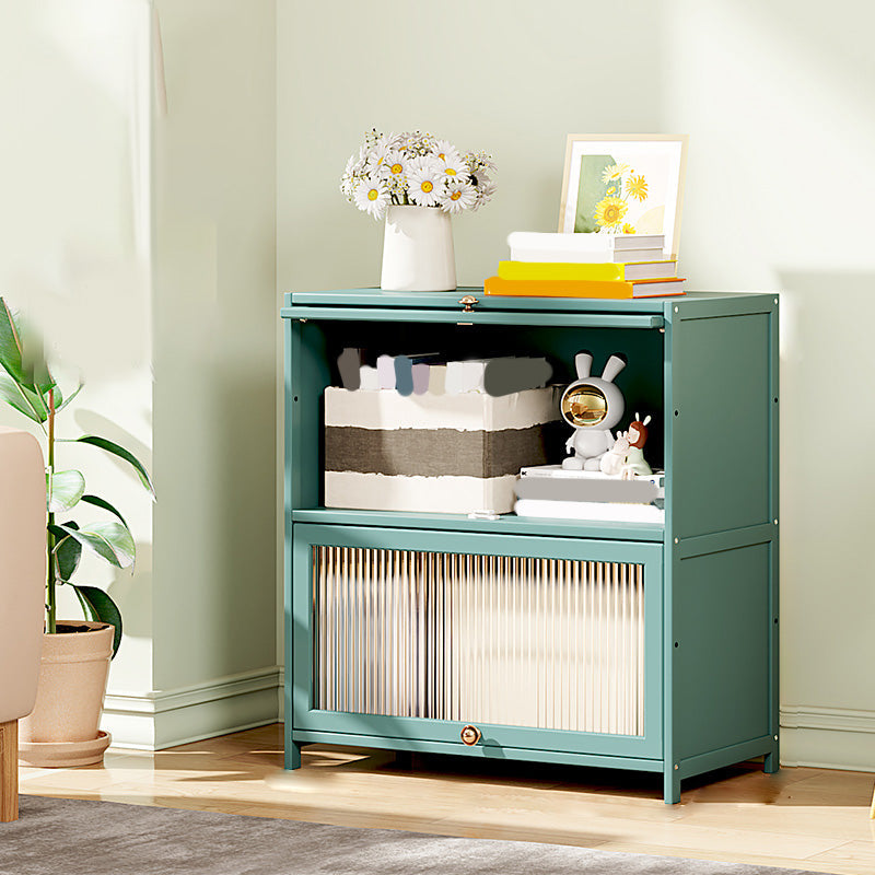 Green Glass Paned Accent Cabinet Modern Bamboo Storage Cabinet Clearhalo 'Cabinets & Chests' 'cabinets_chests' 'furn' 'furn_cabinets_chests' 'Furniture' 'Living Room Furniture' 6762074