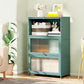 Green Glass Paned Accent Cabinet Modern Bamboo Storage Cabinet Clearhalo 'Cabinets & Chests' 'cabinets_chests' 'furn' 'furn_cabinets_chests' 'Furniture' 'Living Room Furniture' 6762079