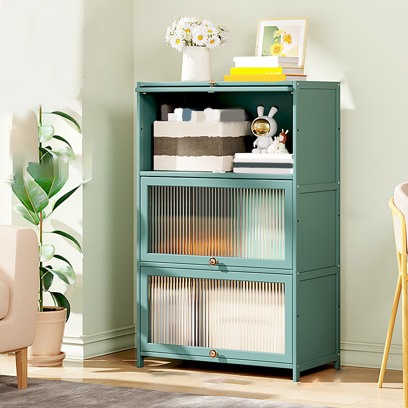 Green Glass Paned Accent Cabinet Modern Bamboo Storage Cabinet Clearhalo 'Cabinets & Chests' 'cabinets_chests' 'furn' 'furn_cabinets_chests' 'Furniture' 'Living Room Furniture' 6762079
