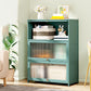 Green Glass Paned Accent Cabinet Modern Bamboo Storage Cabinet 32"L x 13"W x 41"H Clearhalo 'Cabinets & Chests' 'cabinets_chests' 'furn' 'furn_cabinets_chests' 'Furniture' 'Living Room Furniture' 6762081