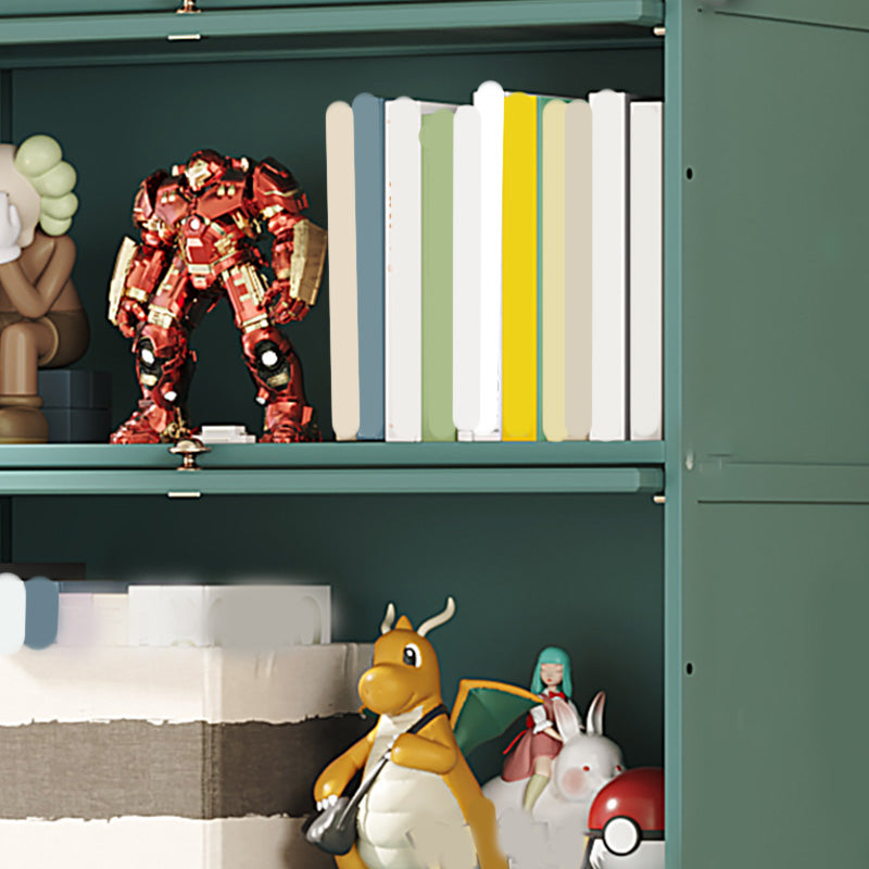 Green Glass Paned Accent Cabinet Modern Bamboo Storage Cabinet Clearhalo 'Cabinets & Chests' 'cabinets_chests' 'furn' 'furn_cabinets_chests' 'Furniture' 'Living Room Furniture' 6762082