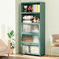 Green Glass Paned Accent Cabinet Modern Bamboo Storage Cabinet 27.6"L x 12.6"W x 67.7"H Clearhalo 'Cabinets & Chests' 'cabinets_chests' 'furn' 'furn_cabinets_chests' 'Furniture' 'Living Room Furniture' 6762086