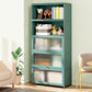 Green Glass Paned Accent Cabinet Modern Bamboo Storage Cabinet 31.5"L x 12.6"W x 67.7"H Clearhalo 'Cabinets & Chests' 'cabinets_chests' 'furn' 'furn_cabinets_chests' 'Furniture' 'Living Room Furniture' 6762087