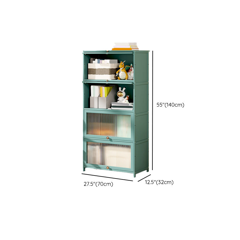 Green Glass Paned Accent Cabinet Modern Bamboo Storage Cabinet Clearhalo 'Cabinets & Chests' 'cabinets_chests' 'furn' 'furn_cabinets_chests' 'Furniture' 'Living Room Furniture' 6762095