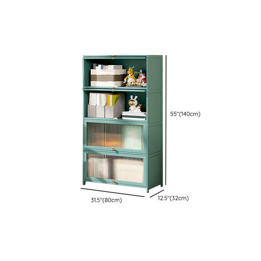 Green Glass Paned Accent Cabinet Modern Bamboo Storage Cabinet Clearhalo 'Cabinets & Chests' 'cabinets_chests' 'furn' 'furn_cabinets_chests' 'Furniture' 'Living Room Furniture' 6762096