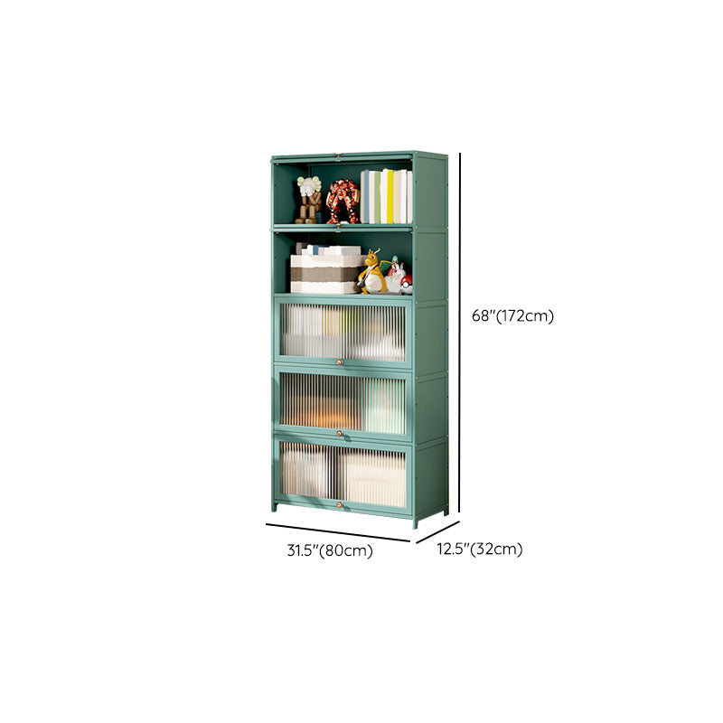 Green Glass Paned Accent Cabinet Modern Bamboo Storage Cabinet Clearhalo 'Cabinets & Chests' 'cabinets_chests' 'furn' 'furn_cabinets_chests' 'Furniture' 'Living Room Furniture' 6762099