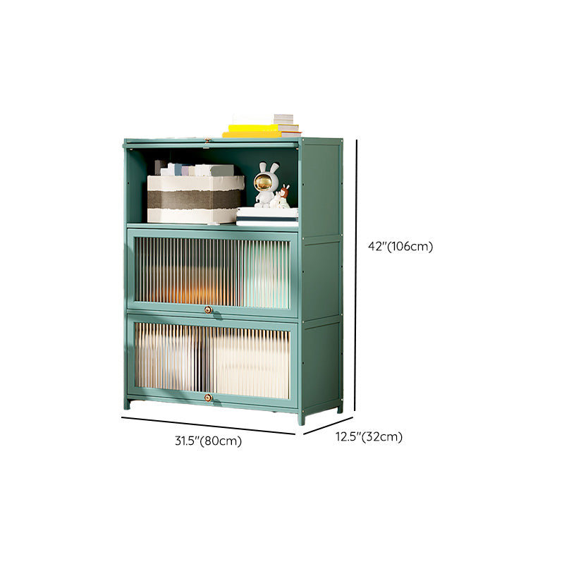 Green Glass Paned Accent Cabinet Modern Bamboo Storage Cabinet Clearhalo 'Cabinets & Chests' 'cabinets_chests' 'furn' 'furn_cabinets_chests' 'Furniture' 'Living Room Furniture' 6762102