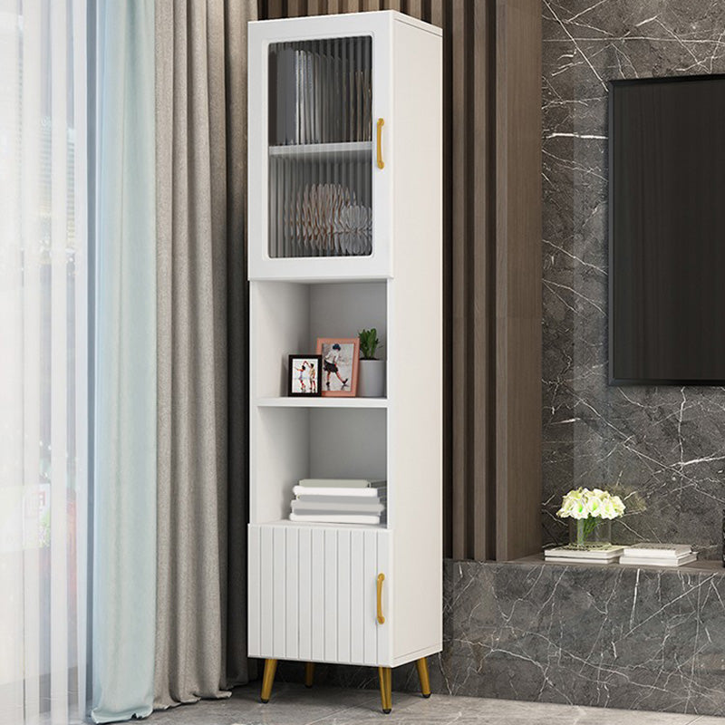 15.7" W Modern Glass Paned Cabinet Shelves Included Side Cabinet with 2 Doors Clearhalo 'Cabinets & Chests' 'cabinets_chests' 'furn' 'furn_cabinets_chests' 'Furniture' 'Living Room Furniture' 6762103