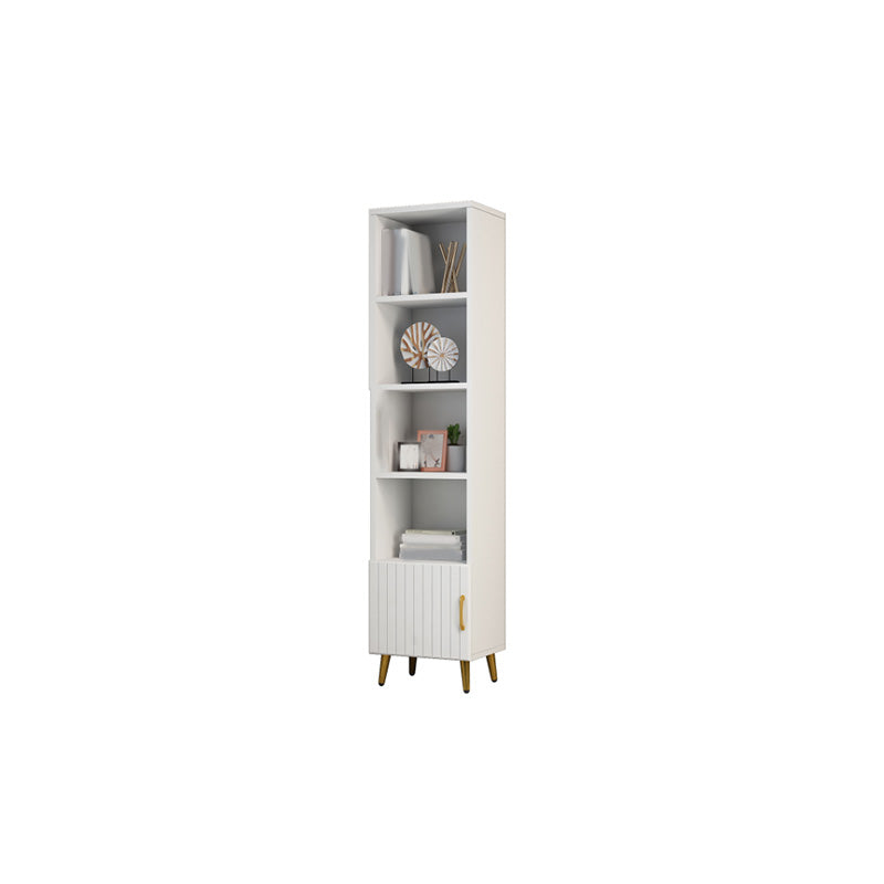 15.7" W Modern Glass Paned Cabinet Shelves Included Side Cabinet with 2 Doors 16"L x 12"W x 67"H White Wood Clearhalo 'Cabinets & Chests' 'cabinets_chests' 'furn' 'furn_cabinets_chests' 'Furniture' 'Living Room Furniture' 6762115