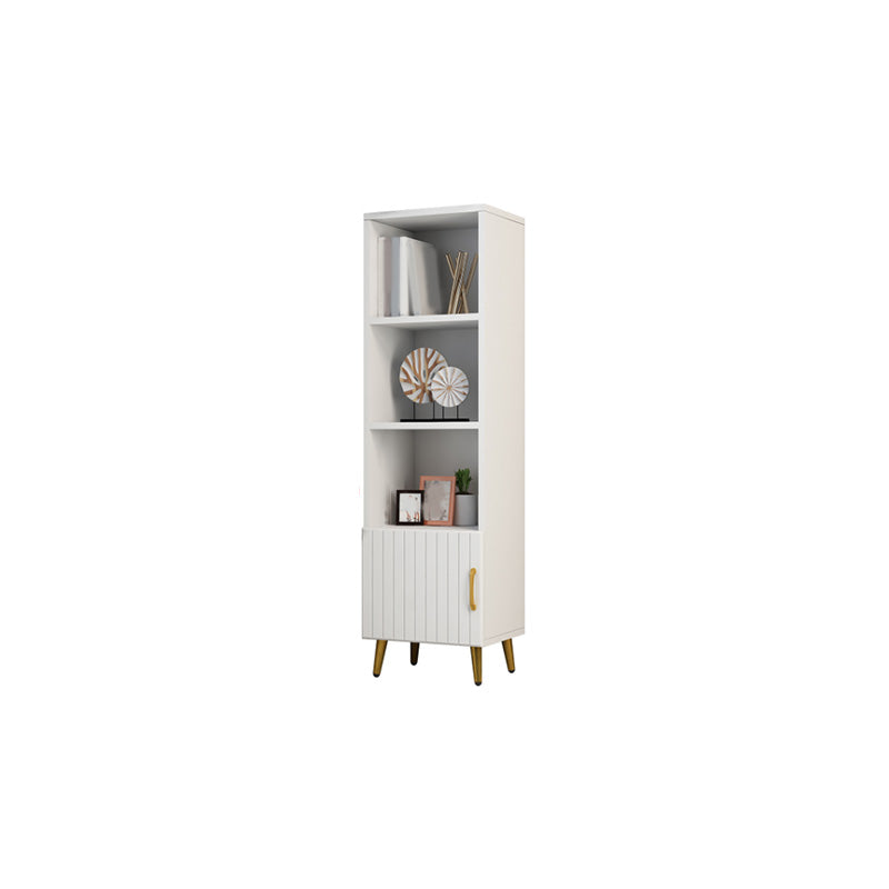 15.7" W Modern Glass Paned Cabinet Shelves Included Side Cabinet with 2 Doors 16"L x 12"W x 54"H White Wood Clearhalo 'Cabinets & Chests' 'cabinets_chests' 'furn' 'furn_cabinets_chests' 'Furniture' 'Living Room Furniture' 6762118