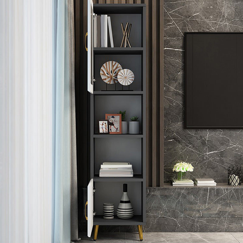 15.7" W Modern Glass Paned Cabinet Shelves Included Side Cabinet with 2 Doors Clearhalo 'Cabinets & Chests' 'cabinets_chests' 'furn' 'furn_cabinets_chests' 'Furniture' 'Living Room Furniture' 6762119