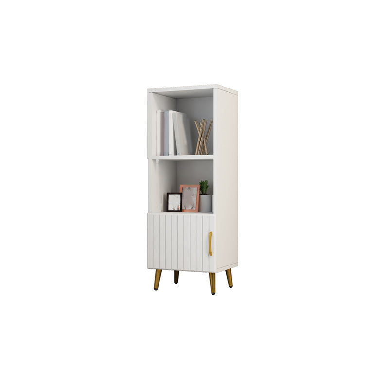 15.7" W Modern Glass Paned Cabinet Shelves Included Side Cabinet with 2 Doors 16"L x 12"W x 41"H White Wood Clearhalo 'Cabinets & Chests' 'cabinets_chests' 'furn' 'furn_cabinets_chests' 'Furniture' 'Living Room Furniture' 6762120
