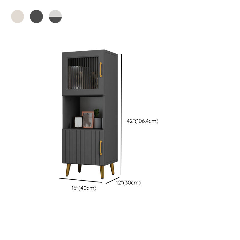 15.7" W Modern Glass Paned Cabinet Shelves Included Side Cabinet with 2 Doors Clearhalo 'Cabinets & Chests' 'cabinets_chests' 'furn' 'furn_cabinets_chests' 'Furniture' 'Living Room Furniture' 6762132