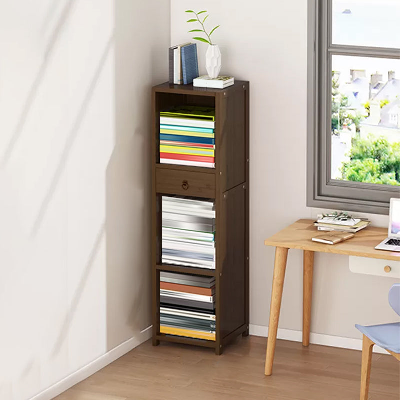 Modern Wooden Accent Chest Living Room Chest with Shelves in Dark Brone 12"L x 12"W x 39.5"H Clearhalo 'Cabinets & Chests' 'cabinets_chests' 'furn' 'furn_cabinets_chests' 'Furniture' 'Living Room Furniture' 6762138