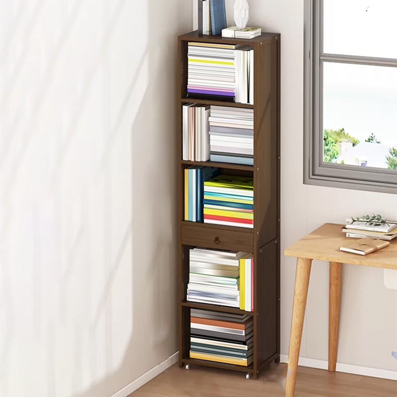 Modern Wooden Accent Chest Living Room Chest with Shelves in Dark Brone 16"L x 12"W x 62"H Clearhalo 'Cabinets & Chests' 'cabinets_chests' 'furn' 'furn_cabinets_chests' 'Furniture' 'Living Room Furniture' 6762152