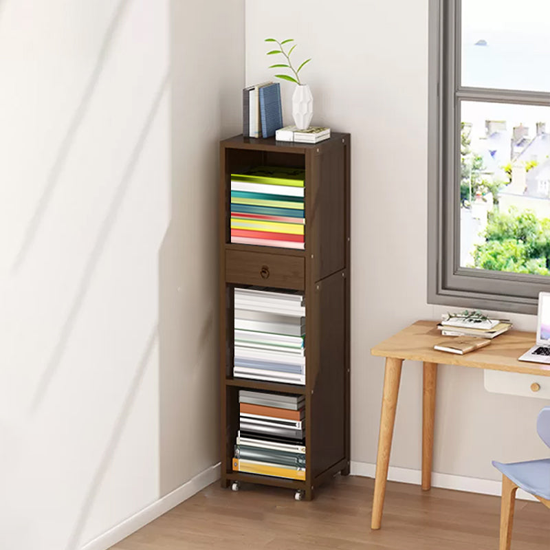 Modern Wooden Accent Chest Living Room Chest with Shelves in Dark Brone 12"L x 12"W x 40"H Clearhalo 'Cabinets & Chests' 'cabinets_chests' 'furn' 'furn_cabinets_chests' 'Furniture' 'Living Room Furniture' 6762154