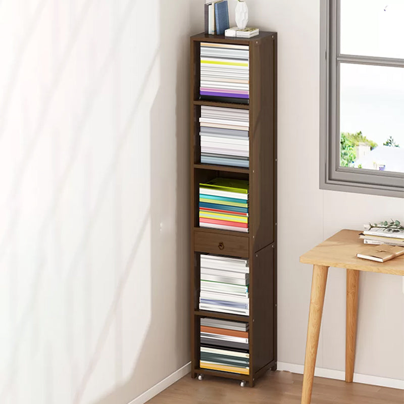 Modern Wooden Accent Chest Living Room Chest with Shelves in Dark Brone 12"L x 12"W x 62"H Clearhalo 'Cabinets & Chests' 'cabinets_chests' 'furn' 'furn_cabinets_chests' 'Furniture' 'Living Room Furniture' 6762155