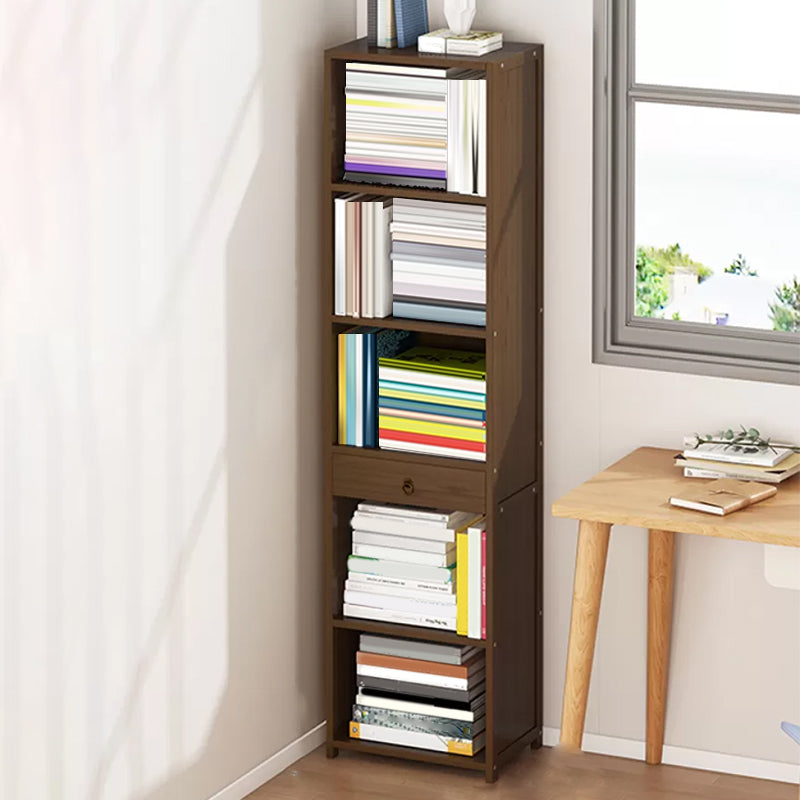 Modern Wooden Accent Chest Living Room Chest with Shelves in Dark Brone 16"L x 12"W x 61"H Clearhalo 'Cabinets & Chests' 'cabinets_chests' 'furn' 'furn_cabinets_chests' 'Furniture' 'Living Room Furniture' 6762158