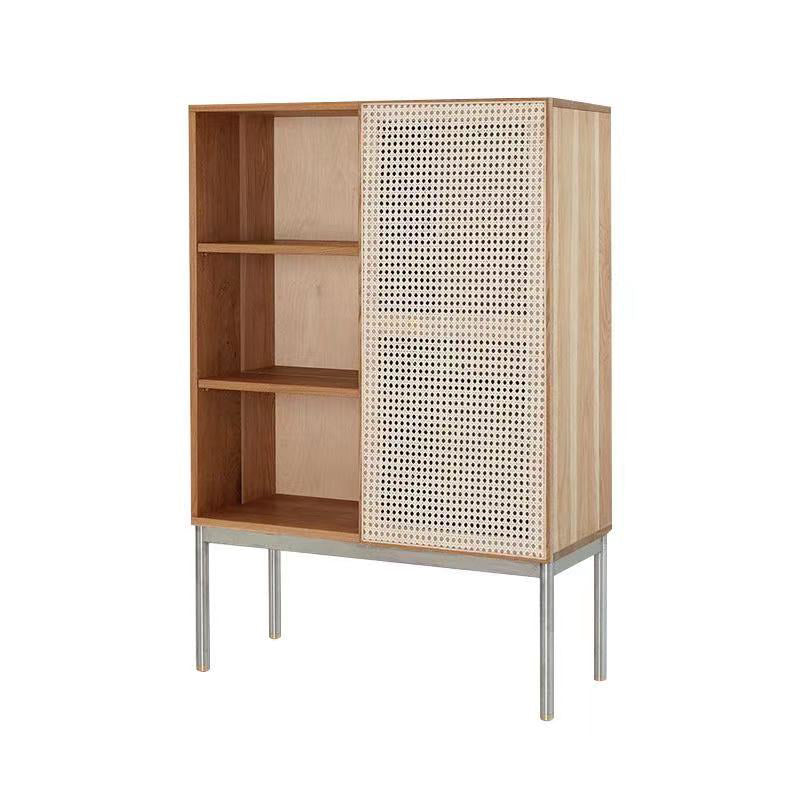 35.43" Long Accent Cabinet Solid Wood Cabinet in Natural with Shelves 2 Clearhalo 'Cabinets & Chests' 'cabinets_chests' 'furn' 'furn_cabinets_chests' 'Furniture' 'Living Room Furniture' 6762195