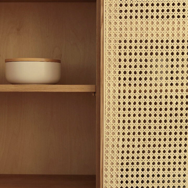 35.43" Long Accent Cabinet Solid Wood Cabinet in Natural with Shelves Clearhalo 'Cabinets & Chests' 'cabinets_chests' 'furn' 'furn_cabinets_chests' 'Furniture' 'Living Room Furniture' 6762199