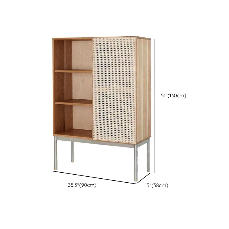 35.43" Long Accent Cabinet Solid Wood Cabinet in Natural with Shelves Clearhalo 'Cabinets & Chests' 'cabinets_chests' 'furn' 'furn_cabinets_chests' 'Furniture' 'Living Room Furniture' 6762200