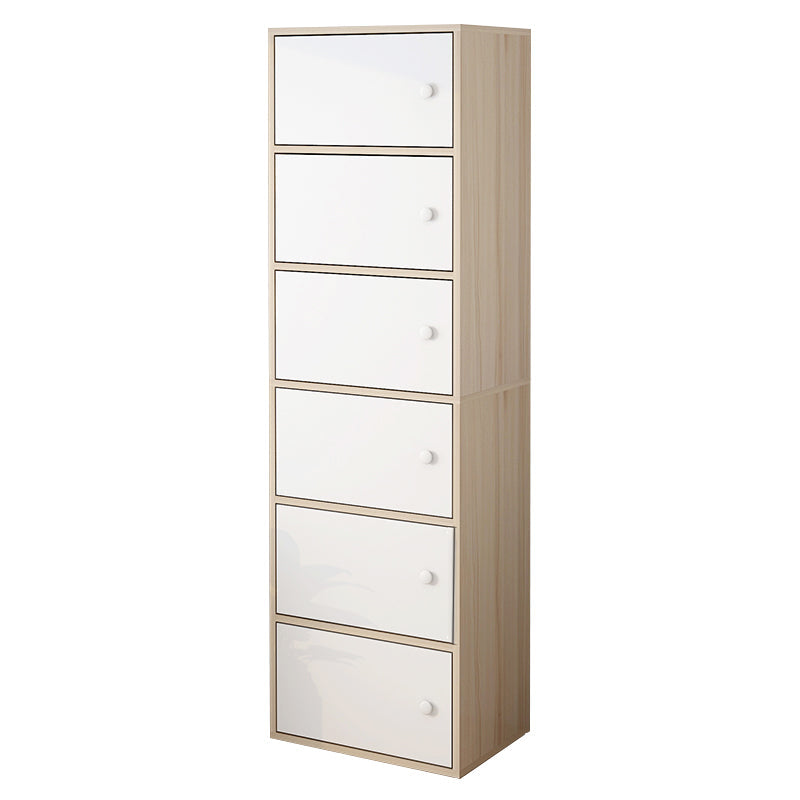 Modern Rectangle Storage Cabinet Wood Knobs Cabinet with Doors 16"L x 12"W x 60"H Natural Clearhalo 'Cabinets & Chests' 'cabinets_chests' 'furn' 'furn_cabinets_chests' 'Furniture' 'Living Room Furniture' 6762260