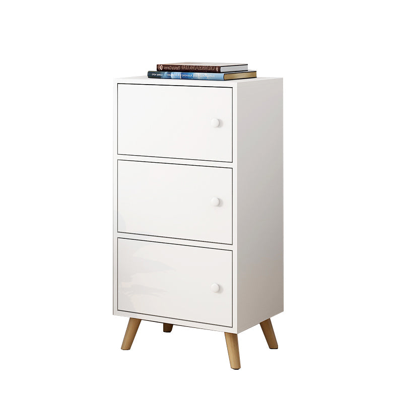 Modern Rectangle Storage Cabinet Wood Knobs Cabinet with Doors 15.7"L x 9.4"W x 34.3"H White Clearhalo 'Cabinets & Chests' 'cabinets_chests' 'furn' 'furn_cabinets_chests' 'Furniture' 'Living Room Furniture' 6762261