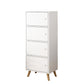 Modern Rectangle Storage Cabinet Wood Knobs Cabinet with Doors 15.7"L x 9.4"W x 44.9"H White Clearhalo 'Cabinets & Chests' 'cabinets_chests' 'furn' 'furn_cabinets_chests' 'Furniture' 'Living Room Furniture' 6762263