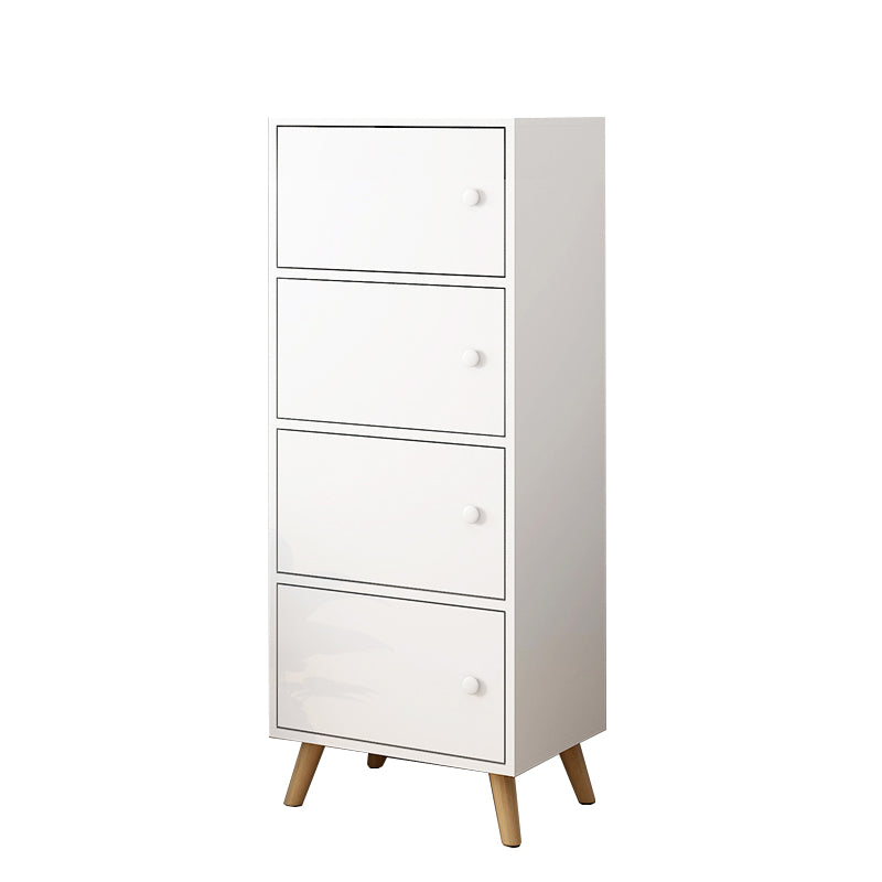 Modern Rectangle Storage Cabinet Wood Knobs Cabinet with Doors 15.7"L x 9.4"W x 44.9"H White Clearhalo 'Cabinets & Chests' 'cabinets_chests' 'furn' 'furn_cabinets_chests' 'Furniture' 'Living Room Furniture' 6762263