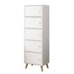 Modern Rectangle Storage Cabinet Wood Knobs Cabinet with Doors 15.7"L x 9.4"W x 54.3"H White Clearhalo 'Cabinets & Chests' 'cabinets_chests' 'furn' 'furn_cabinets_chests' 'Furniture' 'Living Room Furniture' 6762265