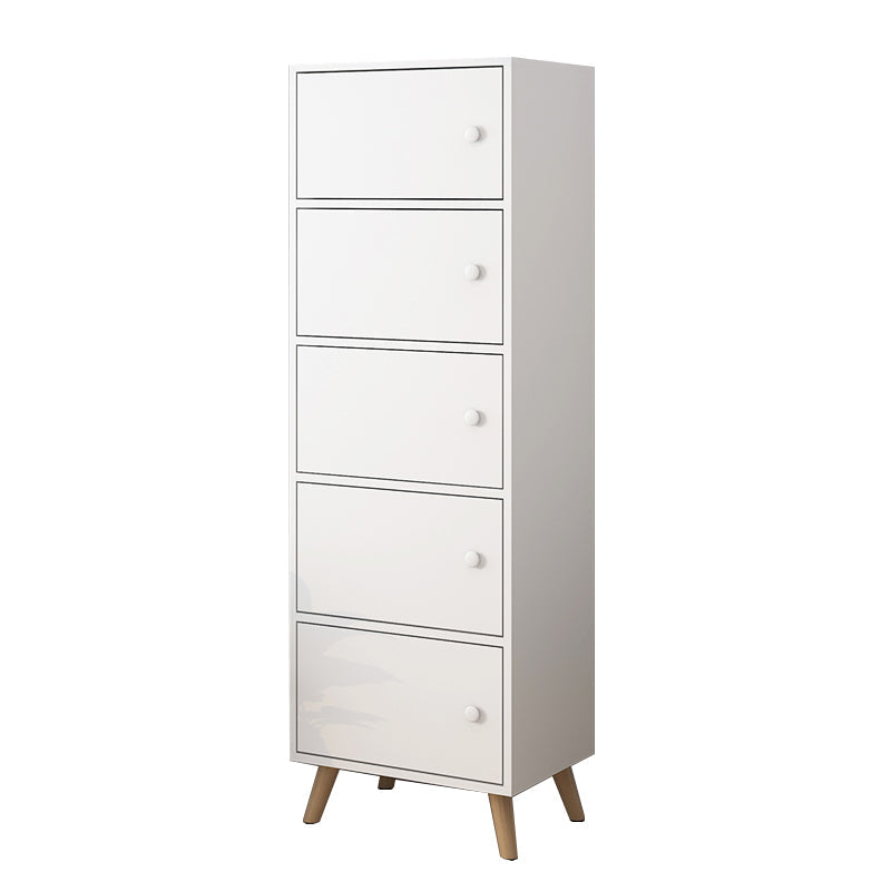 Modern Rectangle Storage Cabinet Wood Knobs Cabinet with Doors 15.7"L x 9.4"W x 54.3"H White Clearhalo 'Cabinets & Chests' 'cabinets_chests' 'furn' 'furn_cabinets_chests' 'Furniture' 'Living Room Furniture' 6762265