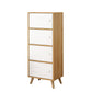 Modern Rectangle Storage Cabinet Wood Knobs Cabinet with Doors 15.7"L x 9.4"W x 44.9"H Natural Clearhalo 'Cabinets & Chests' 'cabinets_chests' 'furn' 'furn_cabinets_chests' 'Furniture' 'Living Room Furniture' 6762269