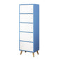 Modern Rectangle Storage Cabinet Wood Knobs Cabinet with Doors 15.7"L x 9.4"W x 54.3"H Blue Clearhalo 'Cabinets & Chests' 'cabinets_chests' 'furn' 'furn_cabinets_chests' 'Furniture' 'Living Room Furniture' 6762273