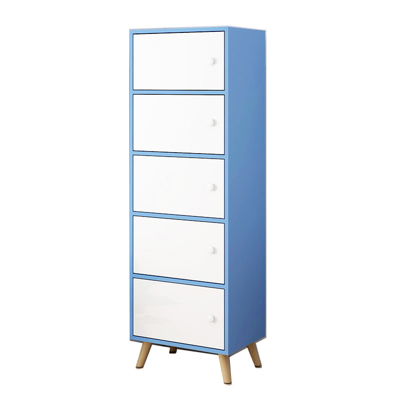Modern Rectangle Storage Cabinet Wood Knobs Cabinet with Doors 15.7"L x 9.4"W x 54.3"H Blue Clearhalo 'Cabinets & Chests' 'cabinets_chests' 'furn' 'furn_cabinets_chests' 'Furniture' 'Living Room Furniture' 6762273