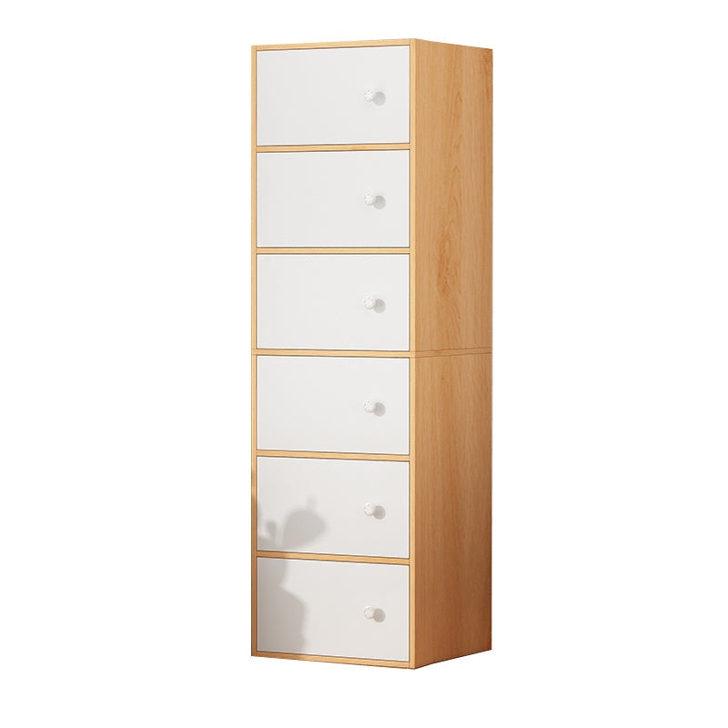 Modern Rectangle Chest Bar Pulls Storage Cabinet with Drawer 15.7"L x 9.4"W x 59.8"H Natural Clearhalo 'Cabinets & Chests' 'cabinets_chests' 'furn' 'furn_cabinets_chests' 'Furniture' 'Living Room Furniture' 6762313