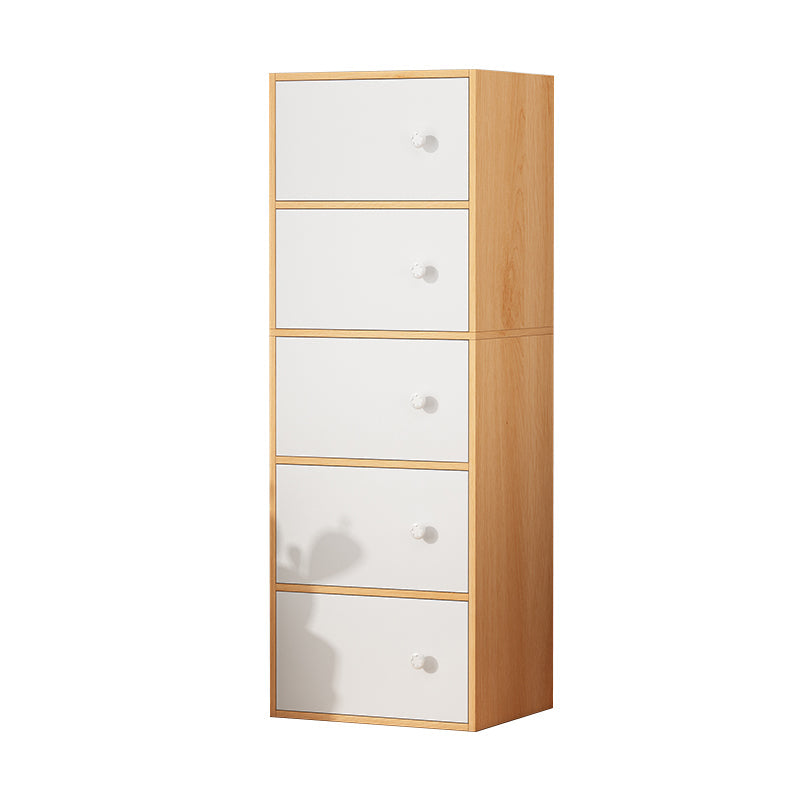 Modern Rectangle Chest Bar Pulls Storage Cabinet with Drawer 16"L x 12"W x 50"H Natural Clearhalo 'Cabinets & Chests' 'cabinets_chests' 'furn' 'furn_cabinets_chests' 'Furniture' 'Living Room Furniture' 6762319