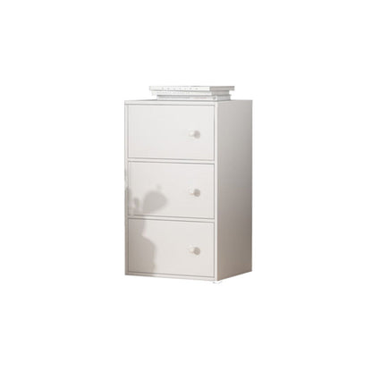 Modern Rectangle Chest Bar Pulls Storage Cabinet with Drawer 15.7"L x 9.4"W x 30.3"H White Clearhalo 'Cabinets & Chests' 'cabinets_chests' 'furn' 'furn_cabinets_chests' 'Furniture' 'Living Room Furniture' 6762325