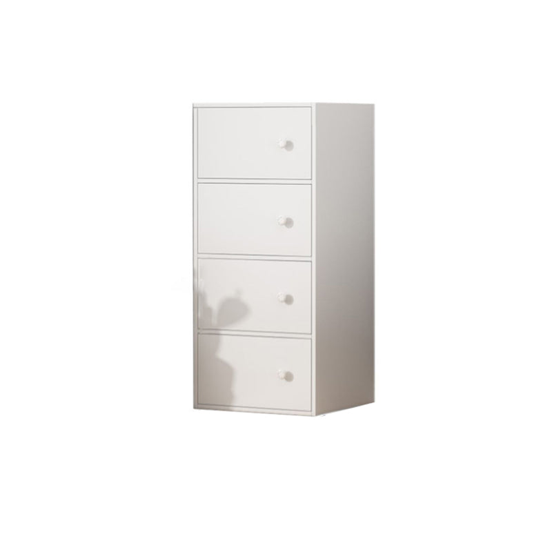 Modern Rectangle Chest Bar Pulls Storage Cabinet with Drawer 16"L x 12"W x 40"H White Clearhalo 'Cabinets & Chests' 'cabinets_chests' 'furn' 'furn_cabinets_chests' 'Furniture' 'Living Room Furniture' 6762335